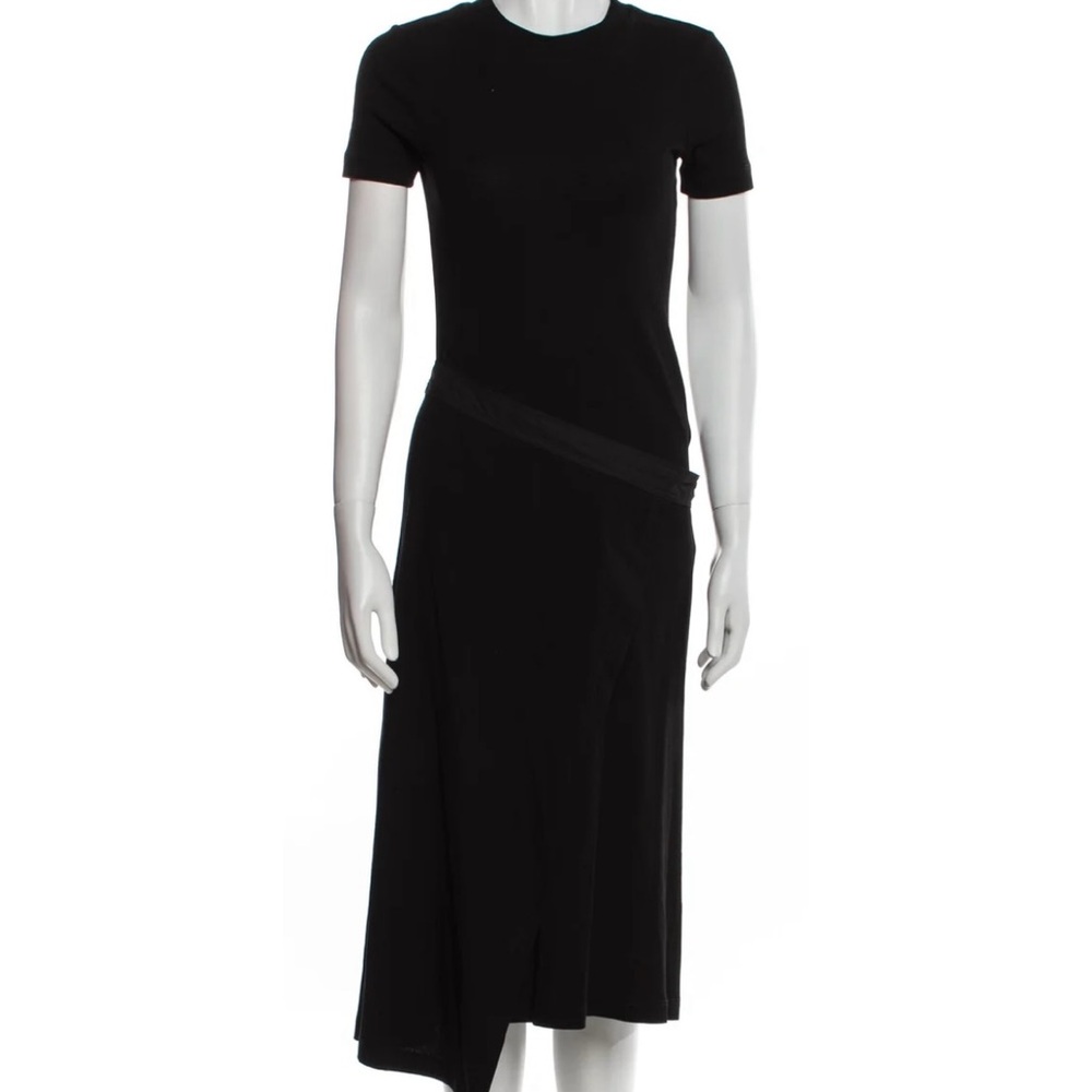 Brand New Rosetta Getty Shirt Sleeve Black Apron Midi Dress